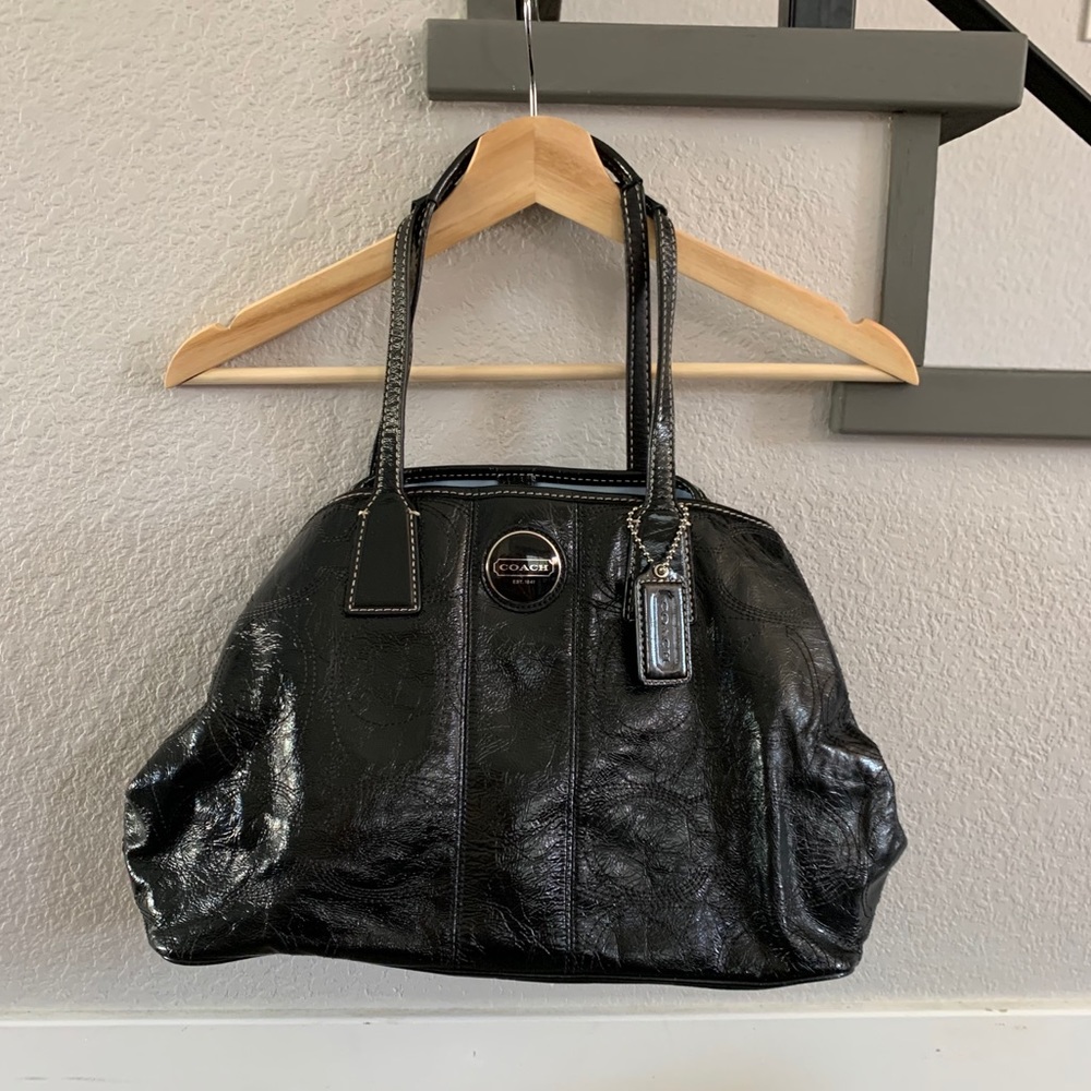 Authentic Black patent leather COACH Purse